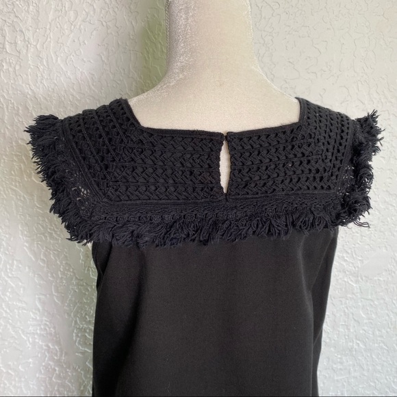 Madewell Sundream Fringe Shift Dress Crochet Size 4 tribal boho bohemian - Picture 8 of 12